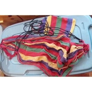 Child's Mexican Poncho Style Backyard Camping Hammock Southwestern Cloth 47"